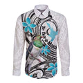 Aotearoa Te Ika-a-Maui Long Sleeve Button Shirt South Island Kekeru Maori Koru