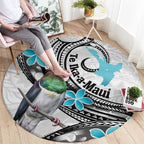 Aotearoa Te Ika-a-Maui Round Carpet South Island Kekeru Maori Koru