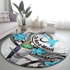 Aotearoa Te Ika-a-Maui Round Carpet South Island Kekeru Maori Koru