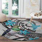 Aotearoa Te Ika-a-Maui Round Carpet South Island Kekeru Maori Koru
