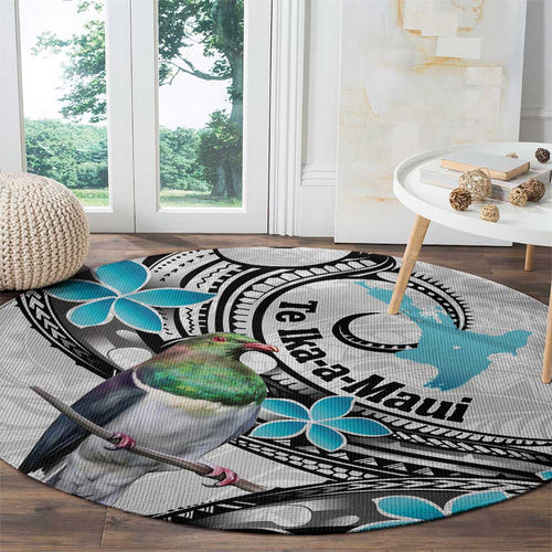 Aotearoa Te Ika-a-Maui Round Carpet South Island Kekeru Maori Koru
