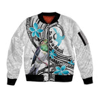 Aotearoa Te Ika-a-Maui Sleeve Zip Bomber Jacket South Island Kekeru Maori Koru
