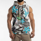 Aotearoa Te Ika-a-Maui Sleeveless Hoodie South Island Kekeru Maori Koru - Aussie Hoodie