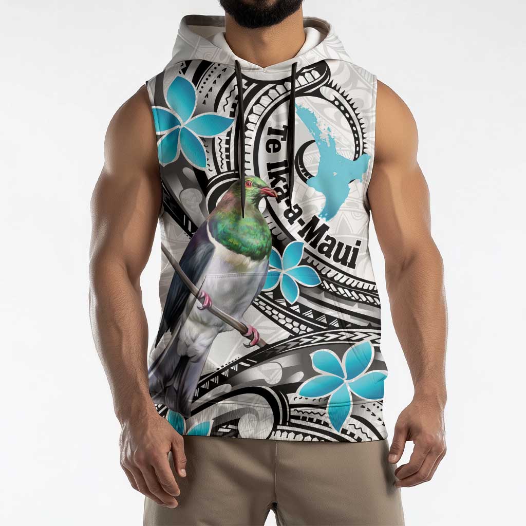 Aotearoa Te Ika-a-Maui Sleeveless Hoodie South Island Kekeru Maori Koru - Aussie Hoodie