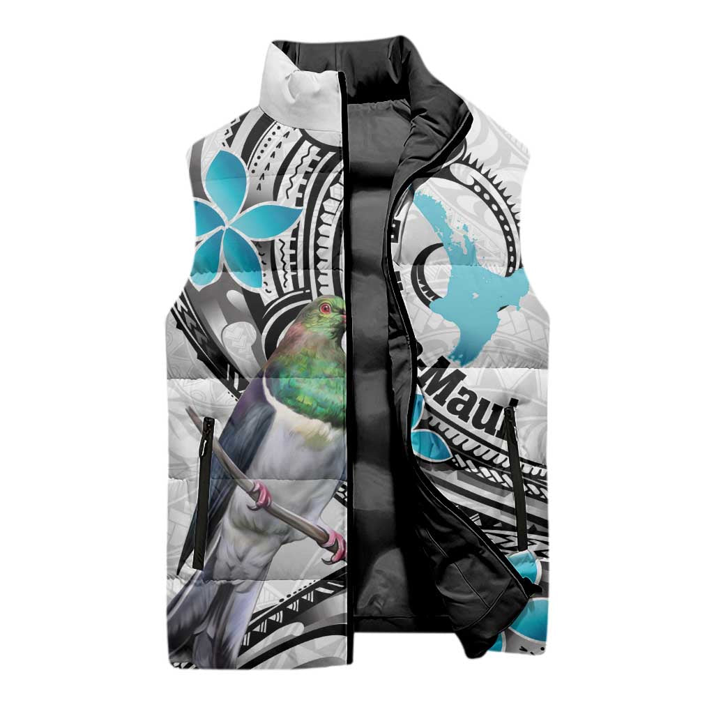 Aotearoa Te Ika-a-Maui Sleeveless Puffer Jacket South Island Kekeru Maori Koru - Aussie Hoodie