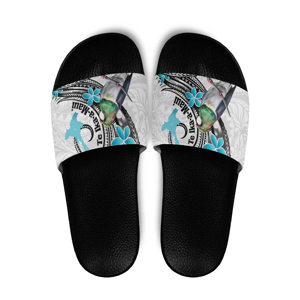 Aotearoa Te Ika-a-Maui Slide Sandals South Island Kekeru Maori Koru - Aussie Hoodie