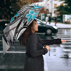 Aotearoa Te Ika-a-Maui Umbrella South Island Kekeru Maori Koru - Aussie Hoodie