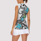 Aotearoa Te Ika-a-Maui Women Sleeveless Polo Shirt South Island Kekeru Maori Koru
