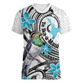 Aotearoa Te Ika-a-Maui Women V-Neck T-Shirt South Island Kekeru Maori Koru