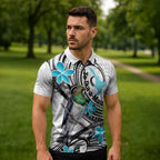 Aotearoa Te Ika-a-Maui Zipper Polo Shirt South Island Kekeru Maori Koru - Aussie Hoodie