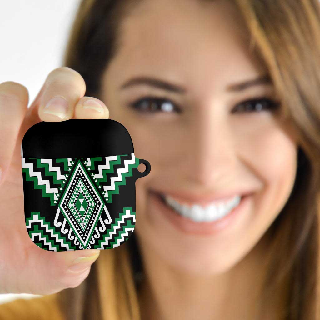 Green New Zealand Taniko Poutama Patikitiki AirPods Case - Aussie Hoodie