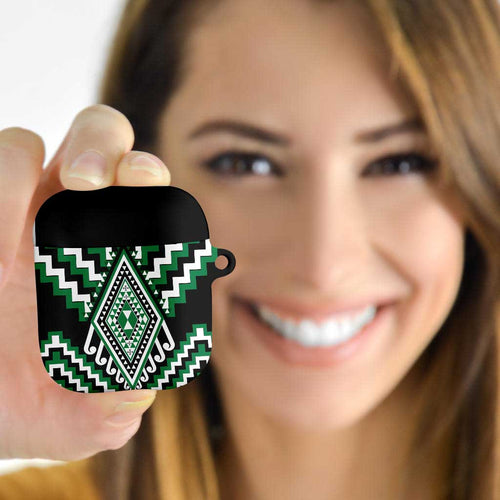 Green New Zealand Taniko Poutama Patikitiki AirPods Case - Aussie Hoodie