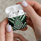 Green New Zealand Taniko Poutama Patikitiki AirPods Case - Aussie Hoodie