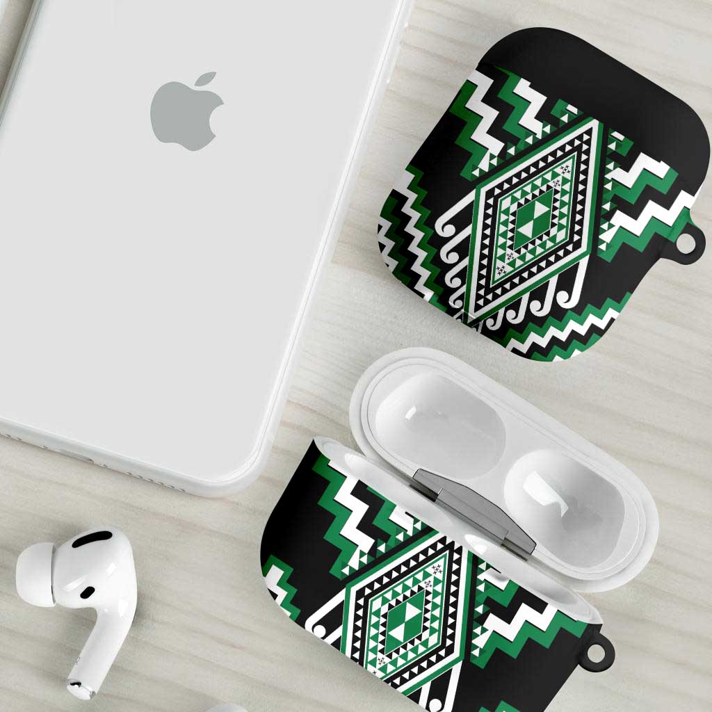 Green New Zealand Taniko Poutama Patikitiki AirPods Case - Aussie Hoodie