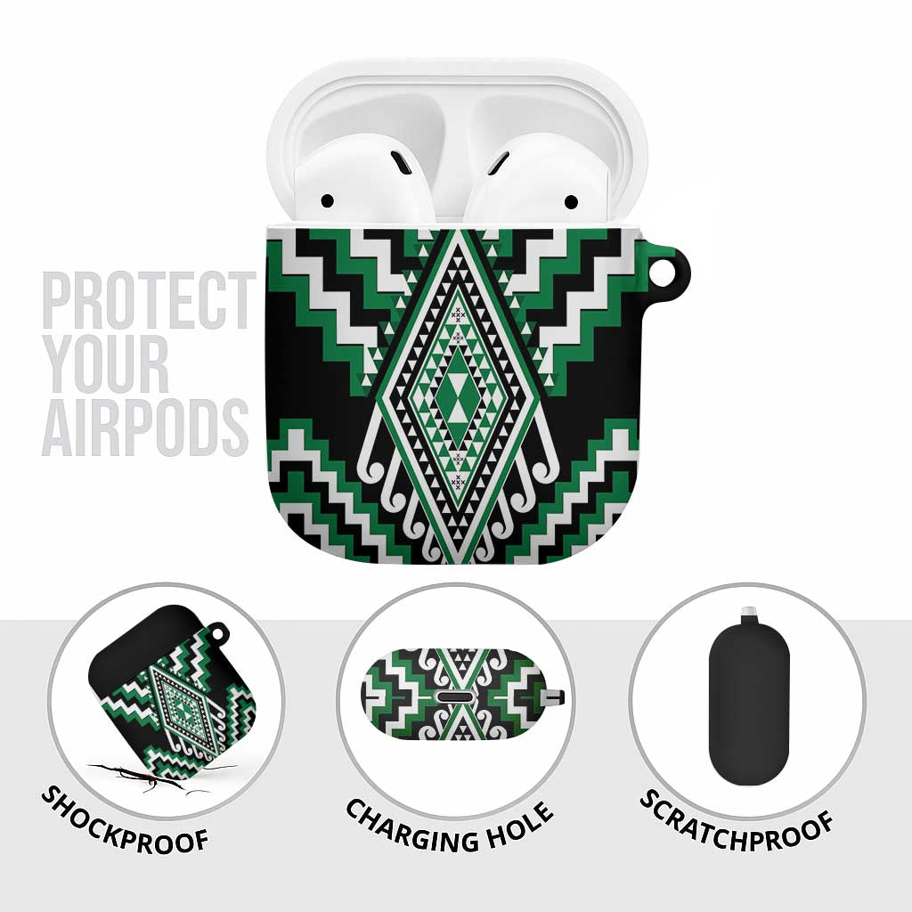 Green New Zealand Taniko Poutama Patikitiki AirPods Case - Aussie Hoodie