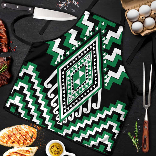 Green New Zealand Taniko Poutama Patikitiki Apron - Aussie Hoodie