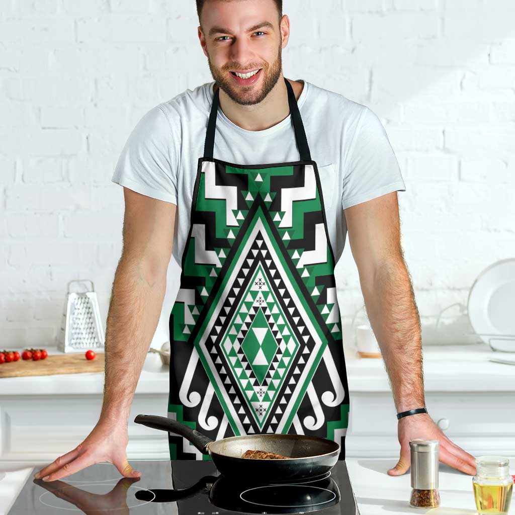 Green New Zealand Taniko Poutama Patikitiki Apron - Aussie Hoodie