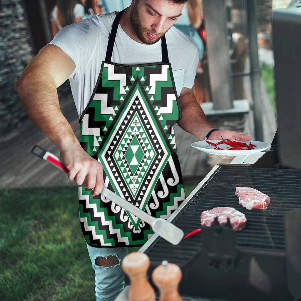 Green New Zealand Taniko Poutama Patikitiki Apron - Aussie Hoodie