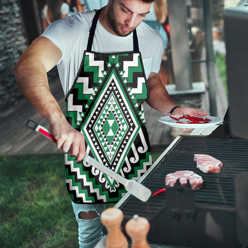 Green New Zealand Taniko Poutama Patikitiki Apron - Aussie Hoodie