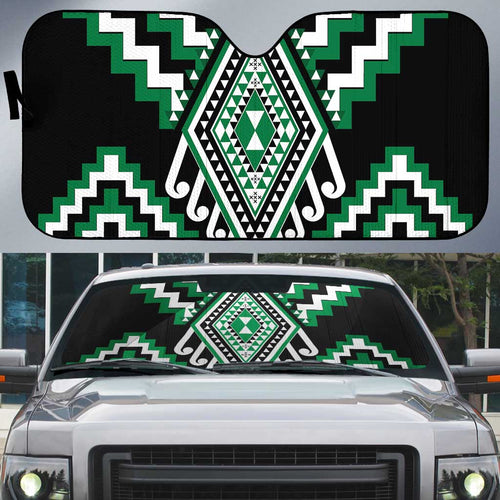 Green New Zealand Taniko Poutama Patikitiki Auto Sun Shade - Aussie Hoodie
