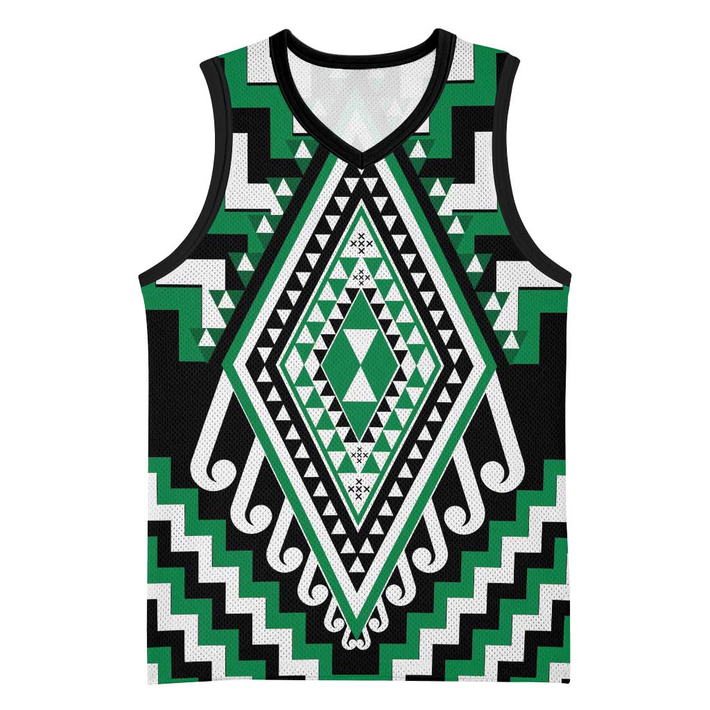 Green New Zealand Taniko Poutama Patikitiki Basketball Jersey - Aussie Hoodie