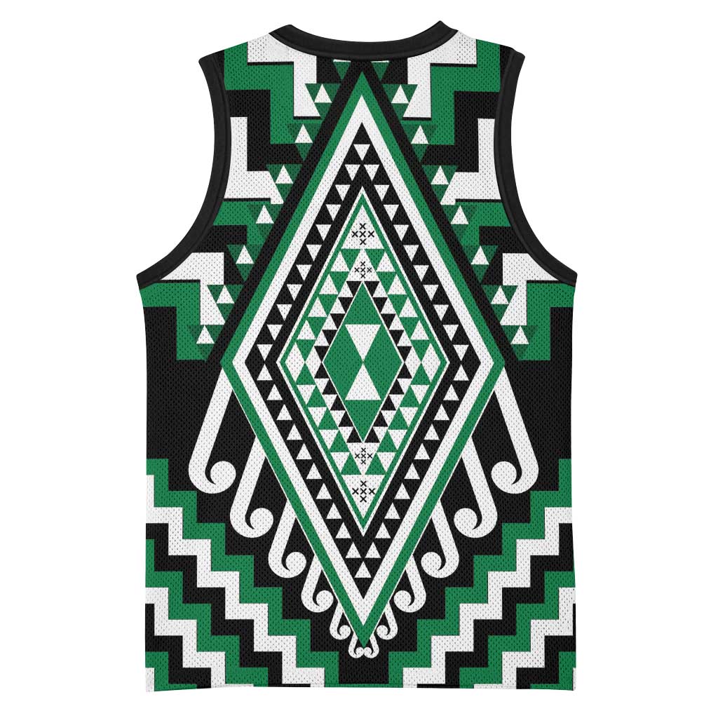 Green New Zealand Taniko Poutama Patikitiki Basketball Jersey - Aussie Hoodie
