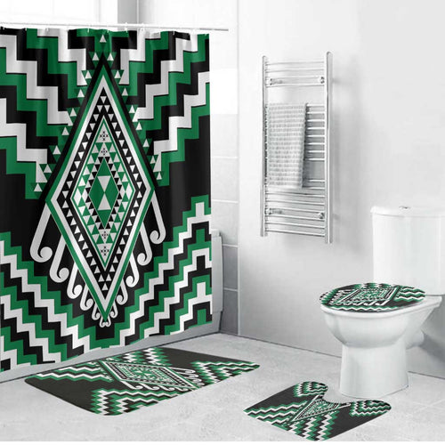 Green New Zealand Taniko Poutama Patikitiki Bathroom Set - Aussie Hoodie