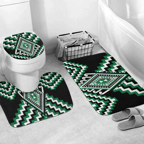 Green New Zealand Taniko Poutama Patikitiki Bathroom Set - Aussie Hoodie