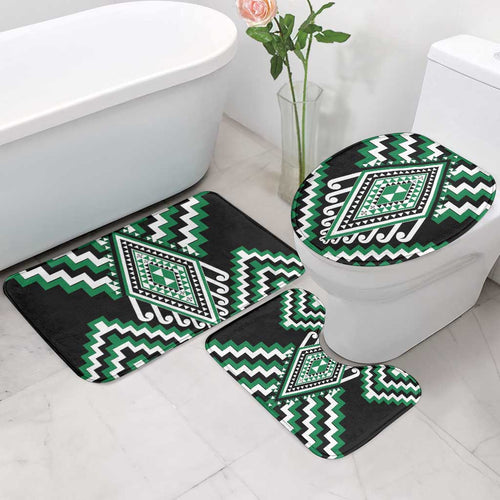Green New Zealand Taniko Poutama Patikitiki Bathroom Set - Aussie Hoodie