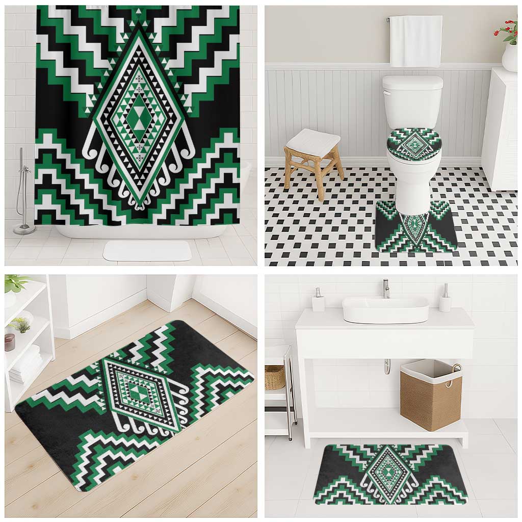 Green New Zealand Taniko Poutama Patikitiki Bathroom Set - Aussie Hoodie