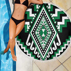 Green Aotearoa Taniko Poutama Patikitiki Beach Blanket