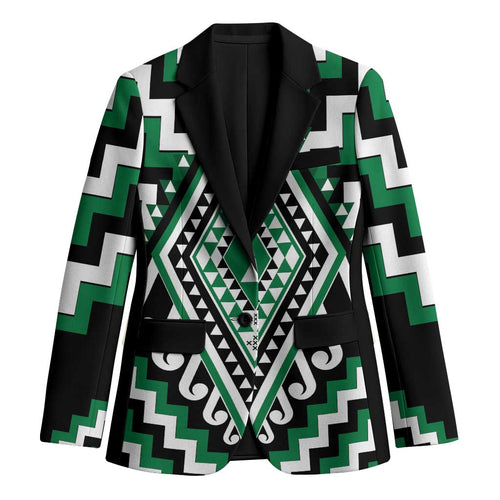 Green New Zealand Taniko Poutama Patikitiki Blazer - Aussie Hoodie