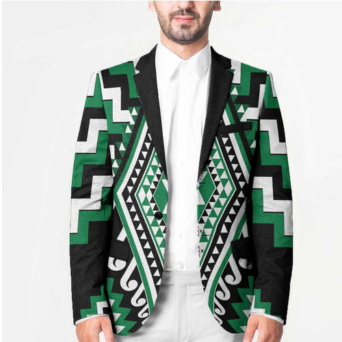 Green New Zealand Taniko Poutama Patikitiki Blazer - Aussie Hoodie