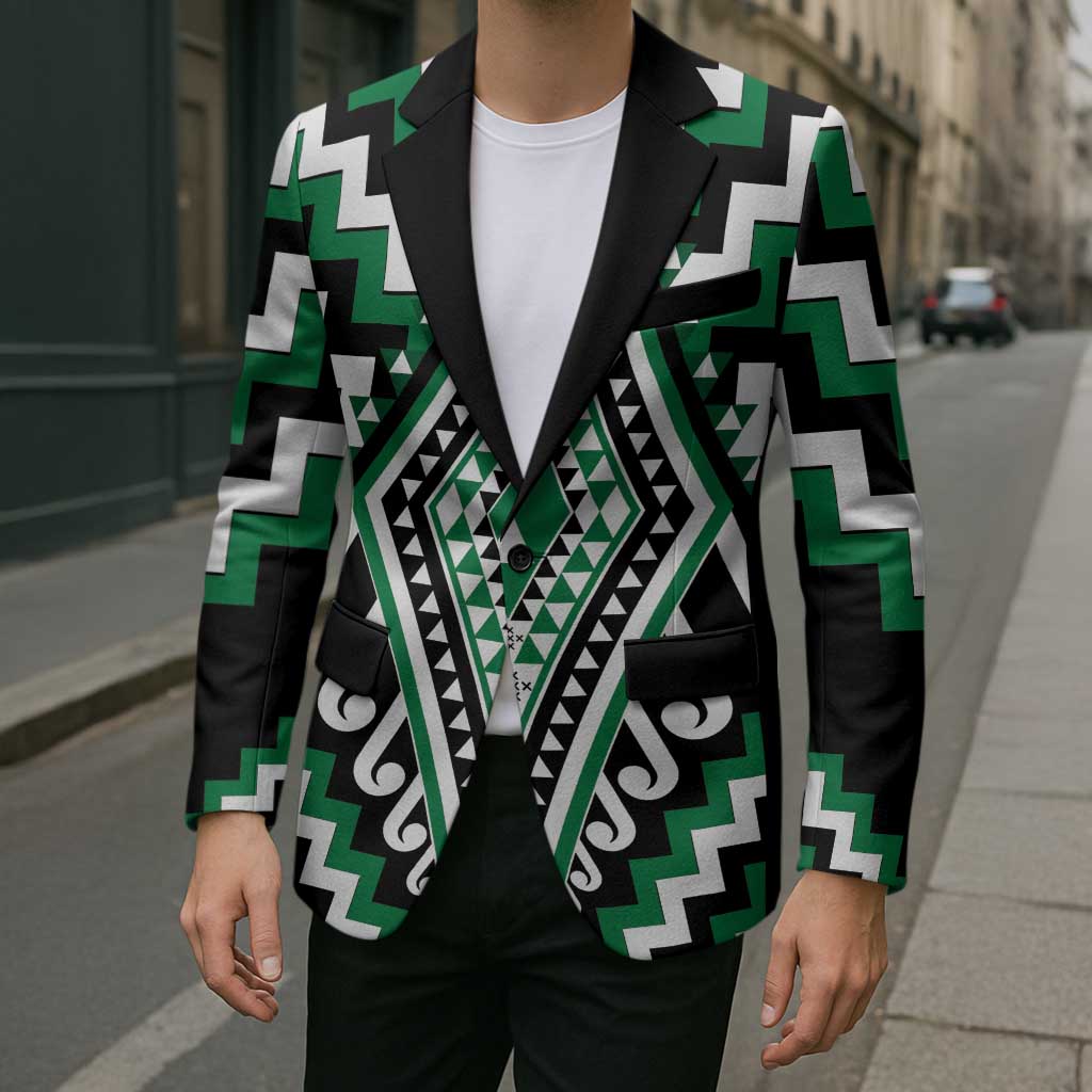 Green New Zealand Taniko Poutama Patikitiki Blazer - Aussie Hoodie