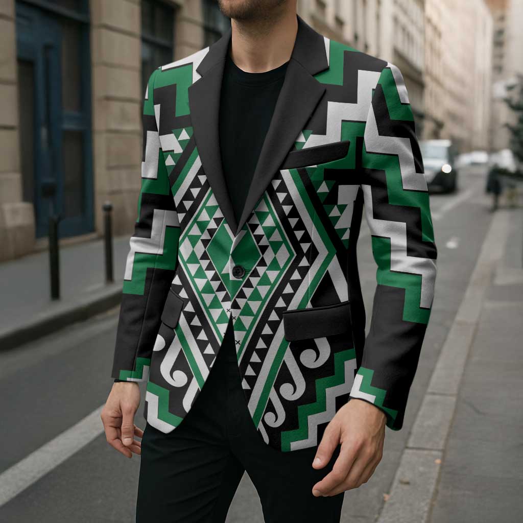 Green New Zealand Taniko Poutama Patikitiki Blazer - Aussie Hoodie