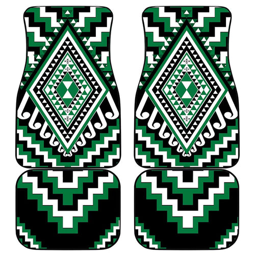 Green Aotearoa Taniko Poutama Patikitiki Car Mats