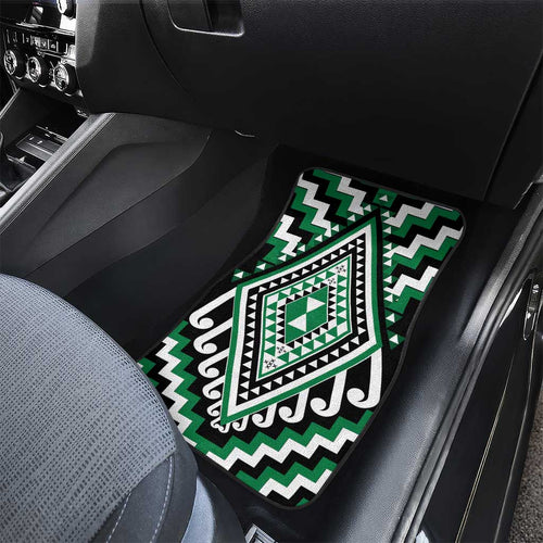 Green Aotearoa Taniko Poutama Patikitiki Car Mats