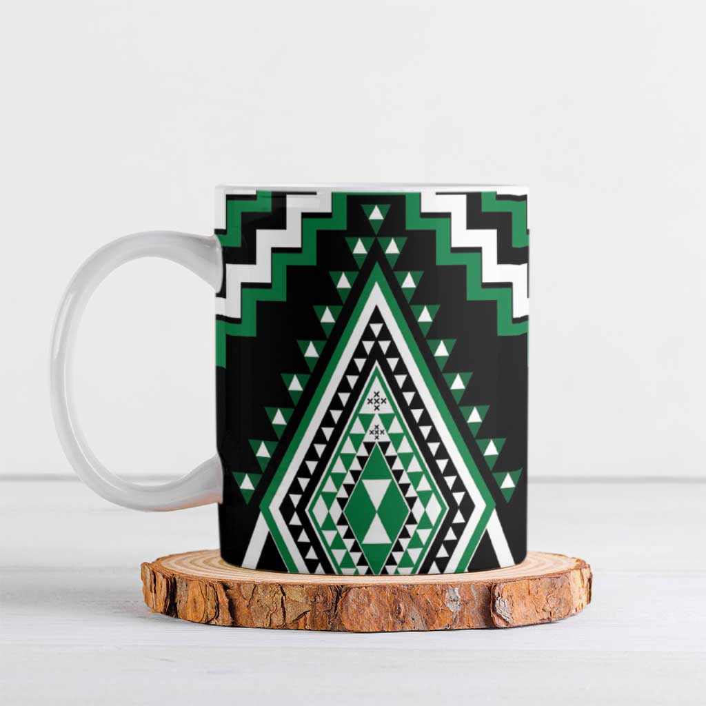 Green New Zealand Taniko Poutama Patikitiki Ceramic Mug - Aussie Hoodie