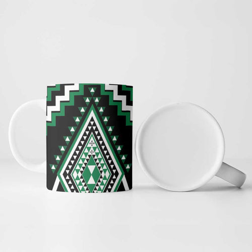 Green New Zealand Taniko Poutama Patikitiki Ceramic Mug - Aussie Hoodie
