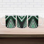 Green New Zealand Taniko Poutama Patikitiki Ceramic Mug - Aussie Hoodie