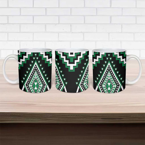 Green New Zealand Taniko Poutama Patikitiki Ceramic Mug - Aussie Hoodie