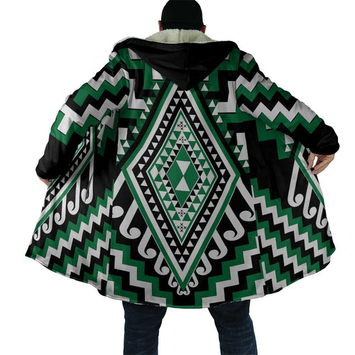 Green New Zealand Taniko Poutama Patikitiki Cloak - Aussie Hoodie
