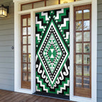 Green New Zealand Taniko Poutama Patikitiki Door Cover - Aussie Hoodie