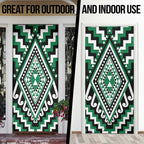 Green New Zealand Taniko Poutama Patikitiki Door Cover - Aussie Hoodie