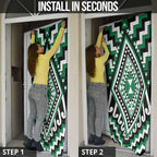 Green New Zealand Taniko Poutama Patikitiki Door Cover - Aussie Hoodie