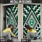 Green New Zealand Taniko Poutama Patikitiki Door Cover - Aussie Hoodie