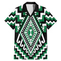 Green Aotearoa Taniko Poutama Patikitiki Family Matching Mermaid Dress and Hawaiian Shirt
