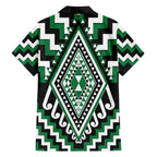 Green Aotearoa Taniko Poutama Patikitiki Family Matching Puletasi and Hawaiian Shirt