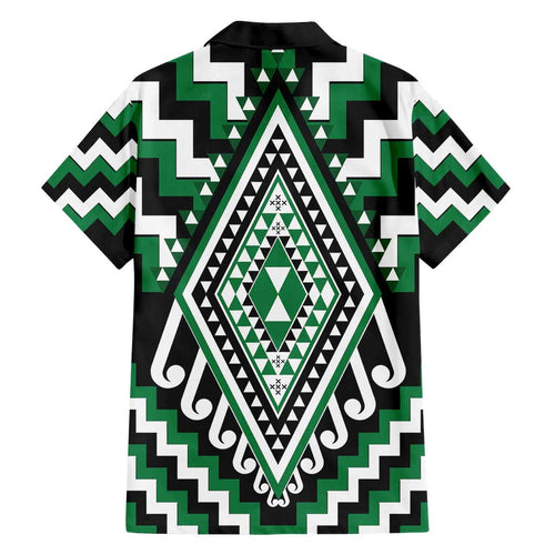 Green Aotearoa Taniko Poutama Patikitiki Family Matching Puletasi and Hawaiian Shirt