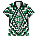 Green Aotearoa Taniko Poutama Patikitiki Family Matching Tank Maxi Dress and Hawaiian Shirt